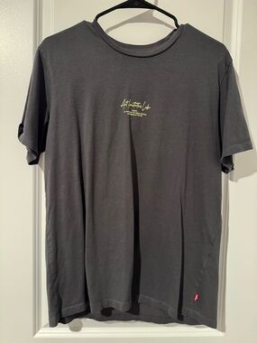 Levi's Charcoal Short Sleeve Graphic Tee with Neon Yellow Print